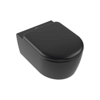 Vas WC suspendat Villeroy&Boch, Skyla CeramicPlus, TwistFlush, Combi-Pack, capac soft close, pure black